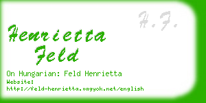 henrietta feld business card